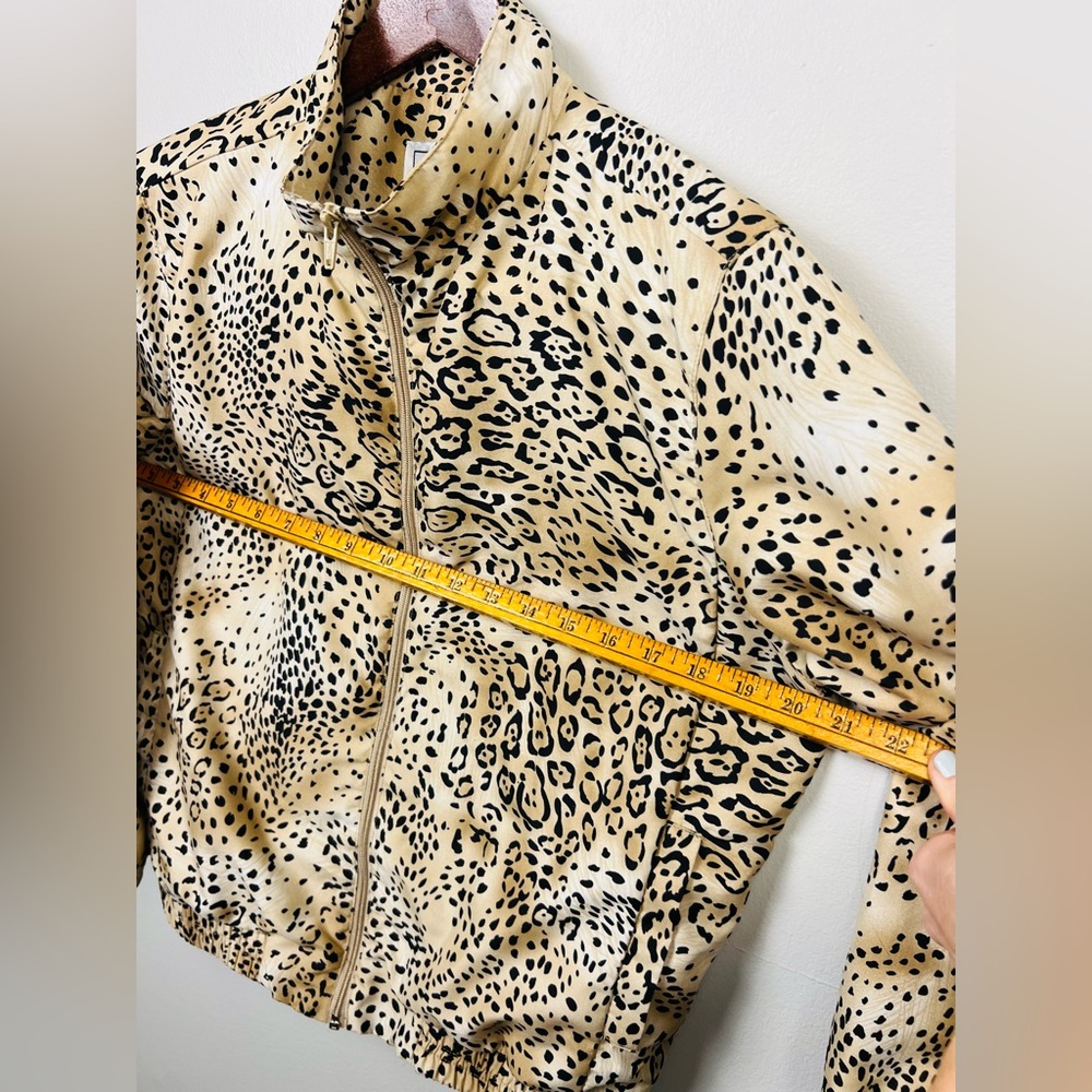 Vintage KT Golf Leopard Print Track Jacket – Gold Animal Print Windbreaker – M - Picture 9 of 11